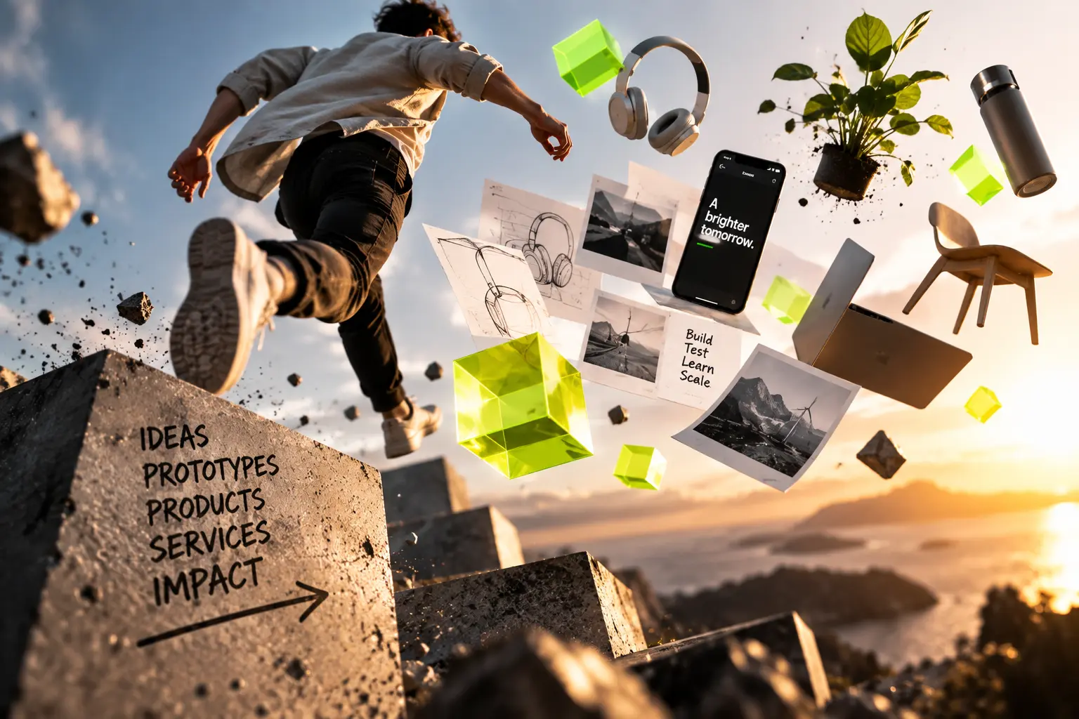 A founder leaping toward product concepts and prototypes